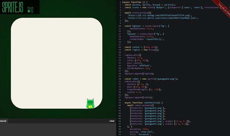 spritejs - js библиотека для рендера и манипуляций с 2д графикой spritejs - js библиотека для рендера и манипуляций с 2д графикой